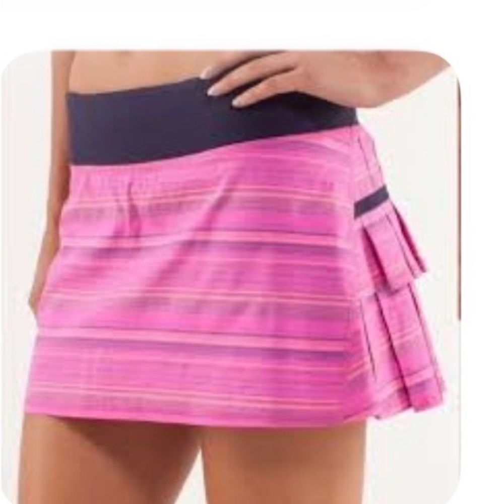Lululemon Athletica Pink Striped Skater Skirt